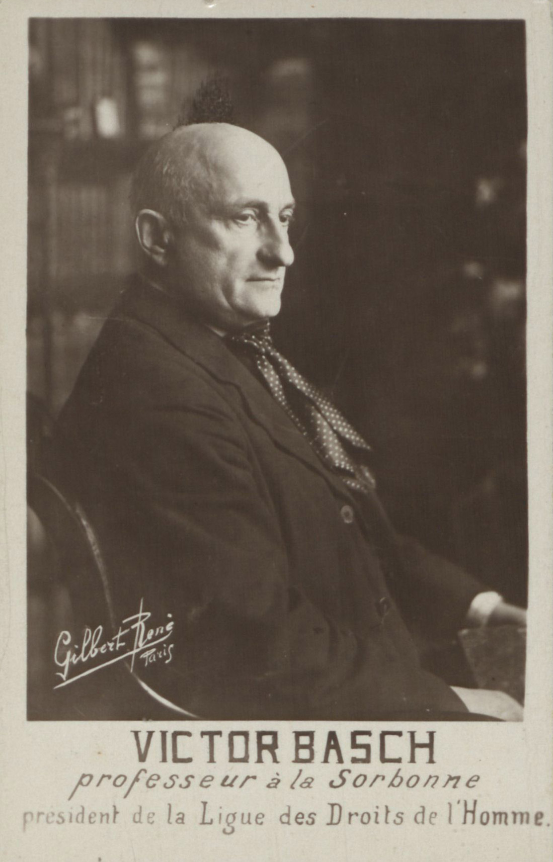 Portrait de Victor Basch, carte postale, s.d.