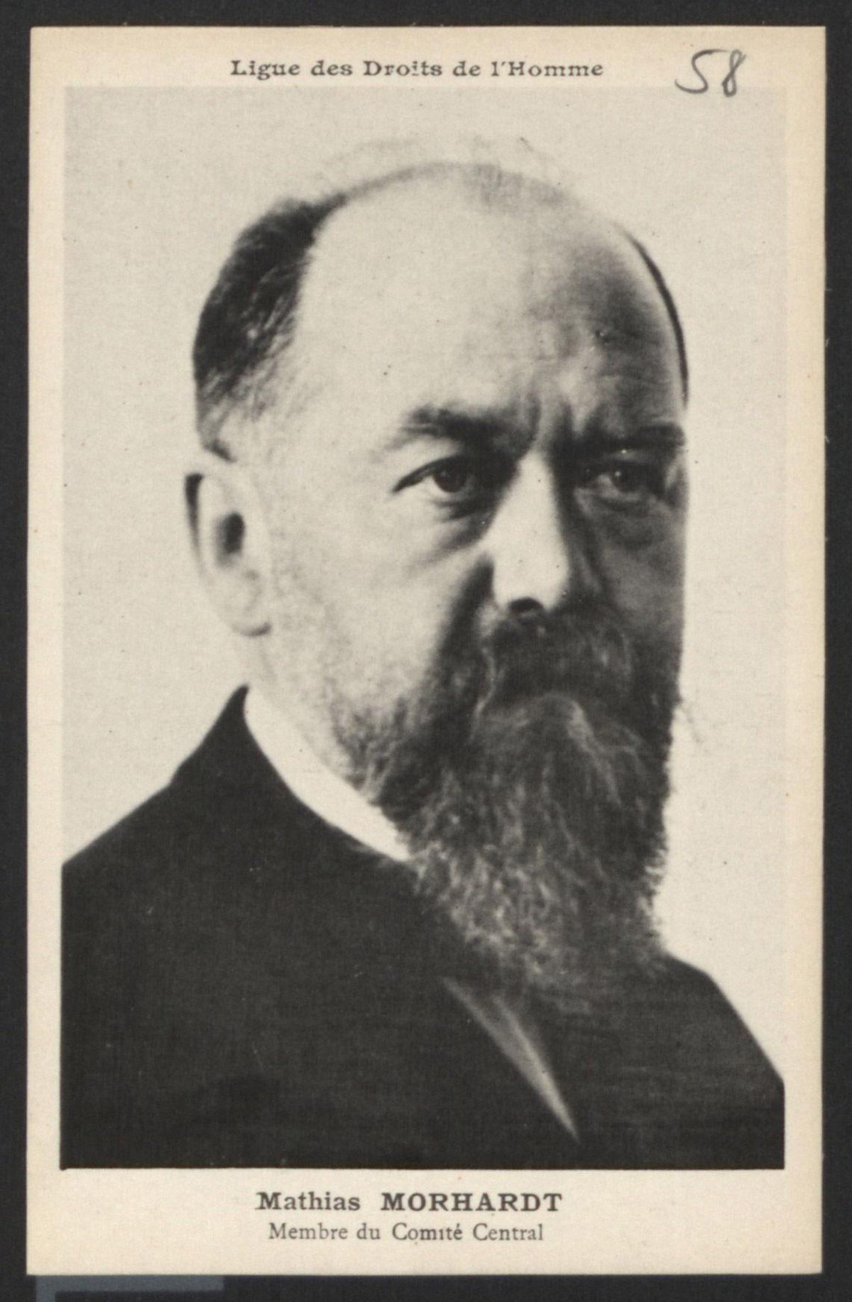 Portrait de Mathias Morhardt, carte postale, s.d.