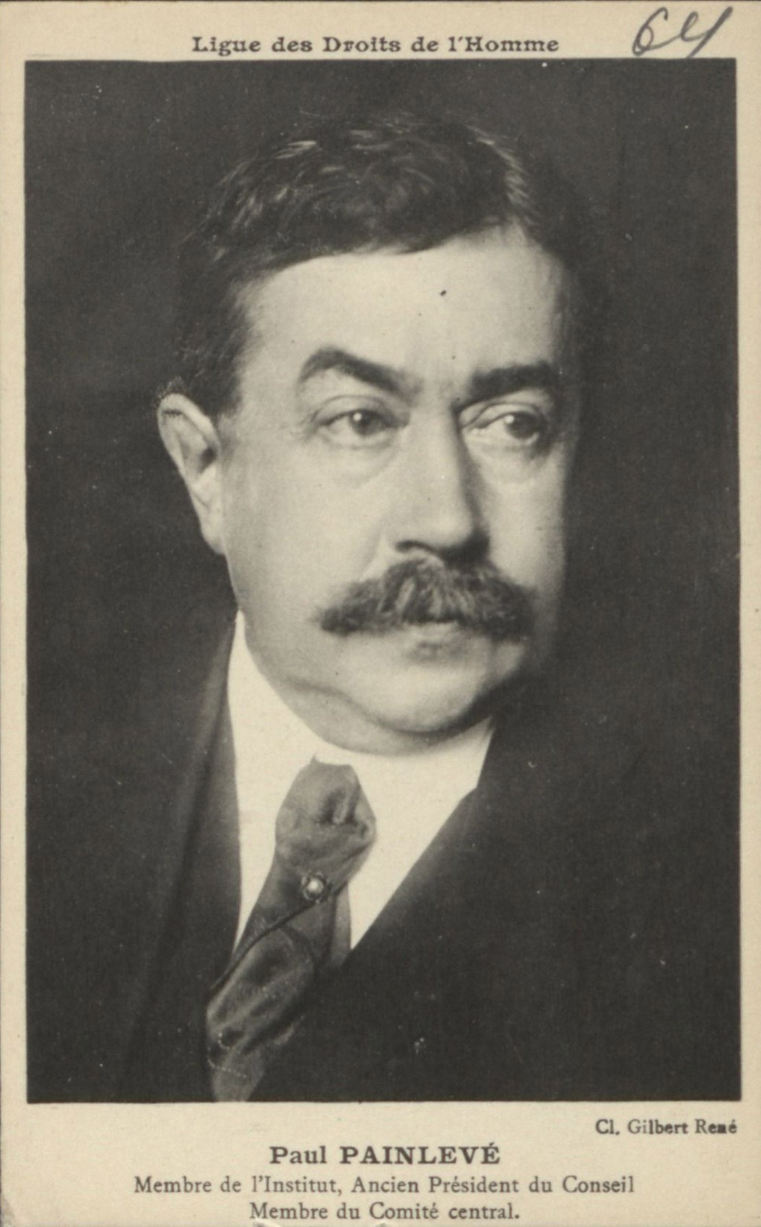 Portrait de Paul Painlevé, carte postale, s.d.